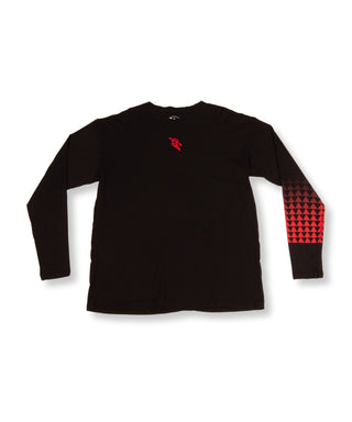 SHARK TOOTH RELAXED LONG SLEEVE - BLACK/RED