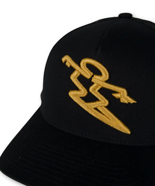 Retro Da Hui Trucker Hat - Black/Gold