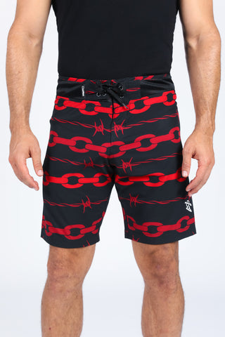 DAHUI BOARDSHORT - RED CHAIN