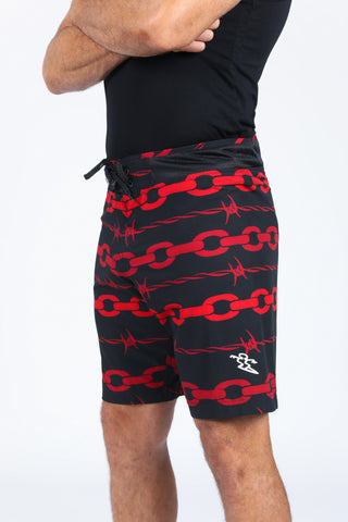 DAHUI BOARDSHORT - RED CHAIN