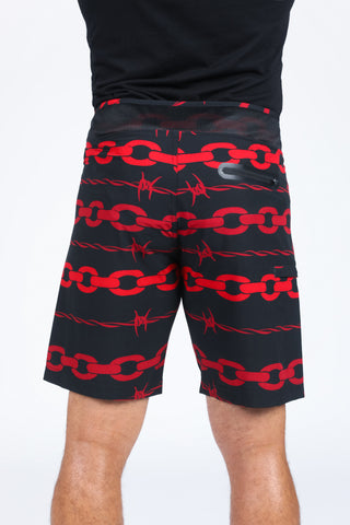 DAHUI BOARDSHORT - RED CHAIN