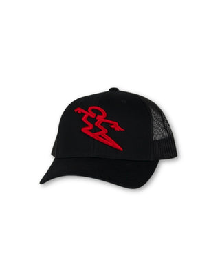 5 Panel Da Hui Trucker Hat - Red/Black