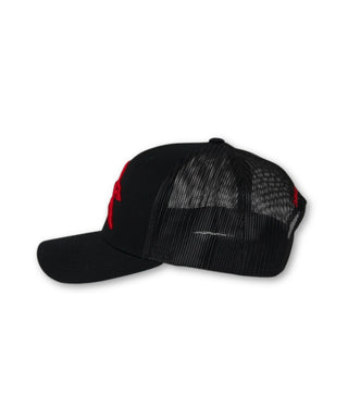 5 Panel Da Hui  Trucker Hat - Black / Gold