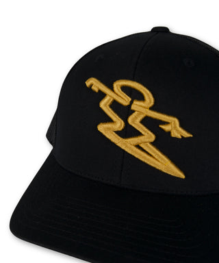 5 Panel Da Hui  Trucker Hat - Black/Gold