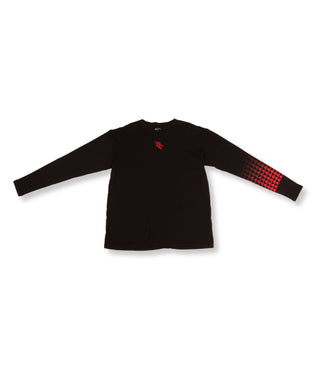 SHARK TOOTH RELAXED LONG SLEEVE - BLACK/RED