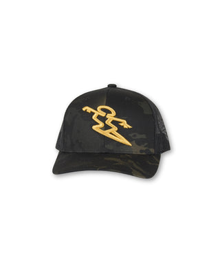 5 Panel Da Hui Snapback Hat - Gold/Camo
