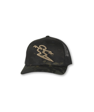 5 Panel Da Hui Snapback Hat - Tan/Camo