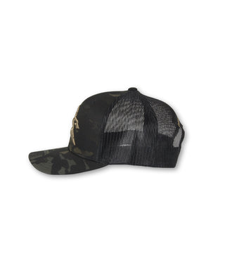 5 Panel Da Hui Snapback Hat - Tan/Camo