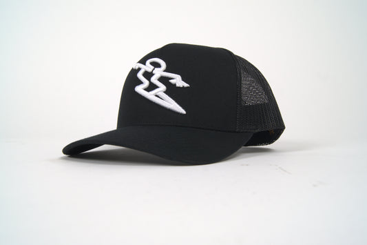 SNAPBACK MESH HAT - BLACK / WHITE