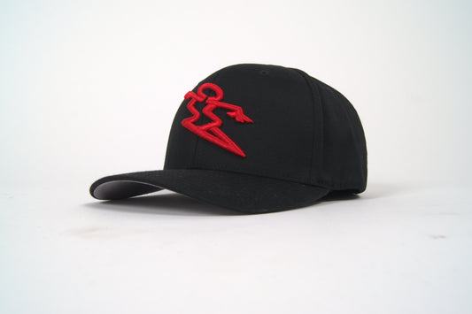 FLEXFIT HAT - BLACK / RED