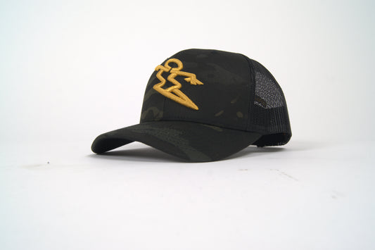 SNAPBACK MESH HAT - CAMO / GOLD