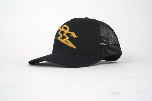 SNAPBACK MESH HAT - BLACK / GOLD