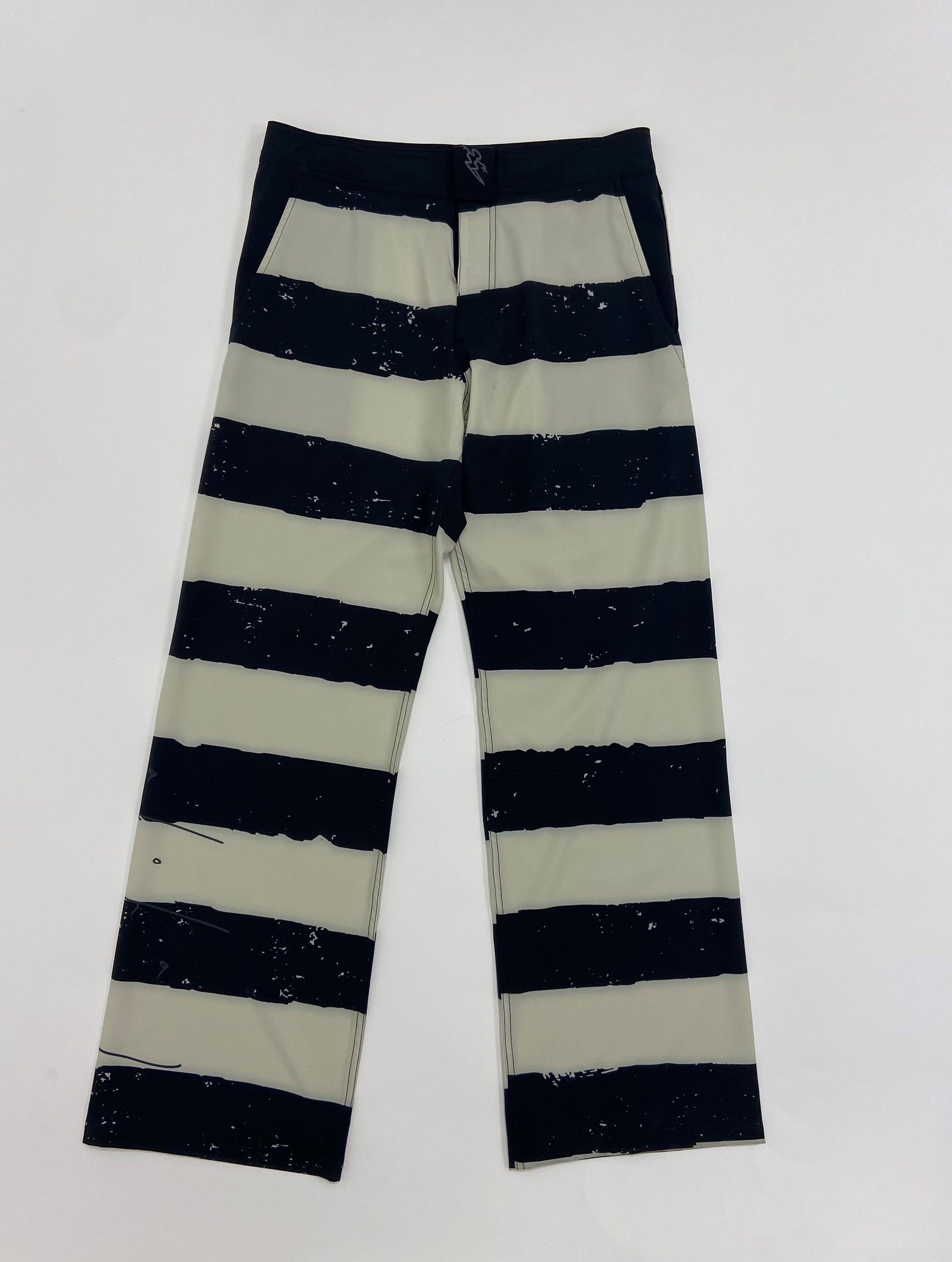 HORIZONTAL STRIPE PANT - BLACK/WHITE