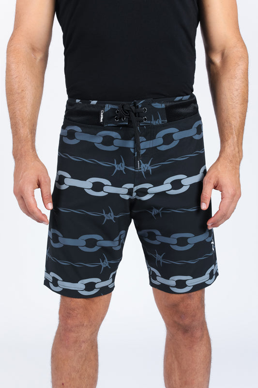 BLACK CHAIN BOARDSHORT