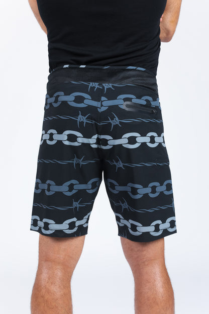 BLACK CHAIN BOARDSHORT