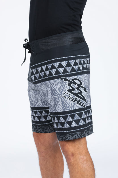 SHARK TOOTH BLOCK PRINT BOARDSHORT