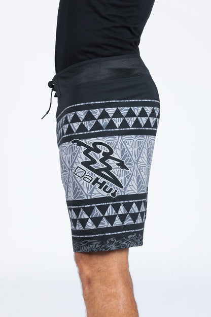 SHARK TOOTH BLOCK PRINT BOARDSHORT